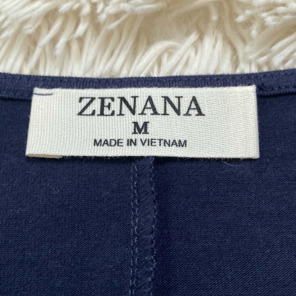 Zenana V-Neck Flutter Sleeve Top 💗 Navy - Picture 10 of 11